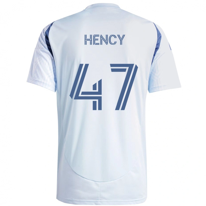 Danxen Uomo Maglia Billy Hency #47 Azzurro Cielo Chiaro Blu Kit Gara Away 2025/26 Maglietta