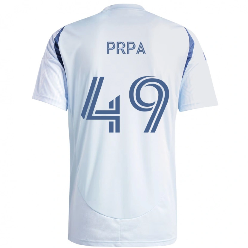 Danxen Uomo Maglia Luka Prpa #49 Azzurro Cielo Chiaro Blu Kit Gara Away 2025/26 Maglietta