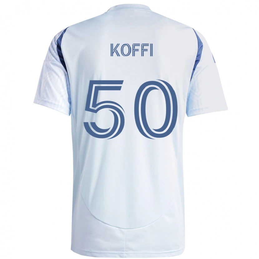 Danxen Uomo Maglia Christian Koffi #50 Azzurro Cielo Chiaro Blu Kit Gara Away 2025/26 Maglietta