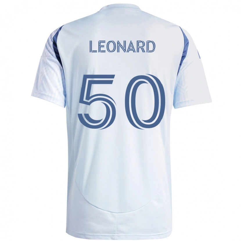 Danxen Uomo Maglia Eric Leonard #50 Azzurro Cielo Chiaro Blu Kit Gara Away 2025/26 Maglietta