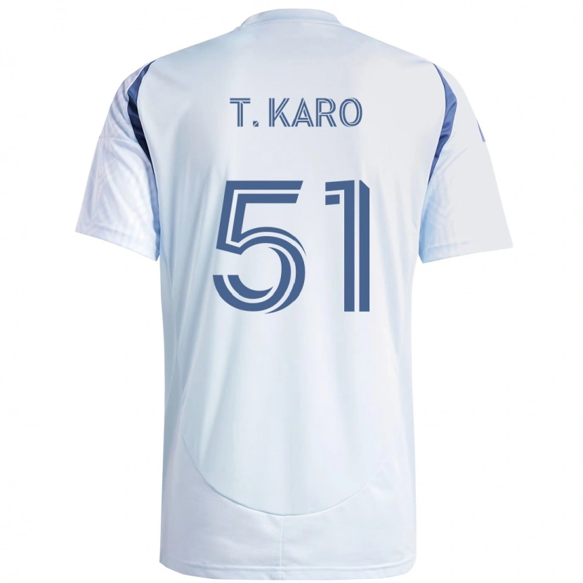 Danxen Uomo Maglia David Tchétchao Karo #51 Azzurro Cielo Chiaro Blu Kit Gara Away 2025/26 Maglietta