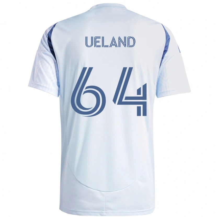 Danxen Uomo Maglia Andreas Ueland #64 Azzurro Cielo Chiaro Blu Kit Gara Away 2025/26 Maglietta