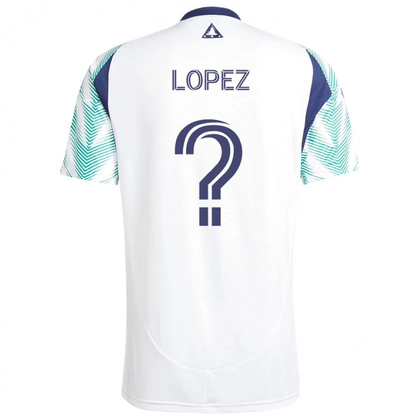 Danxen Uomo Maglia Darwin Lopez #0 Bianco Blu Kit Gara Away 2025/26 Maglietta