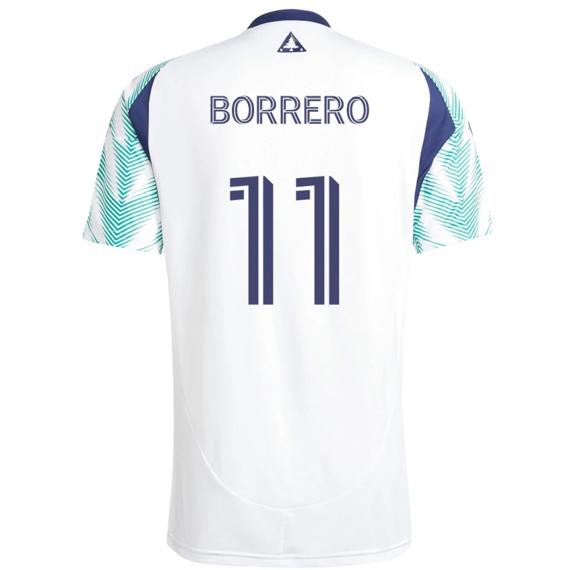 Danxen Uomo Maglia Dylan Borrero #11 Bianco Blu Kit Gara Away 2025/26 Maglietta