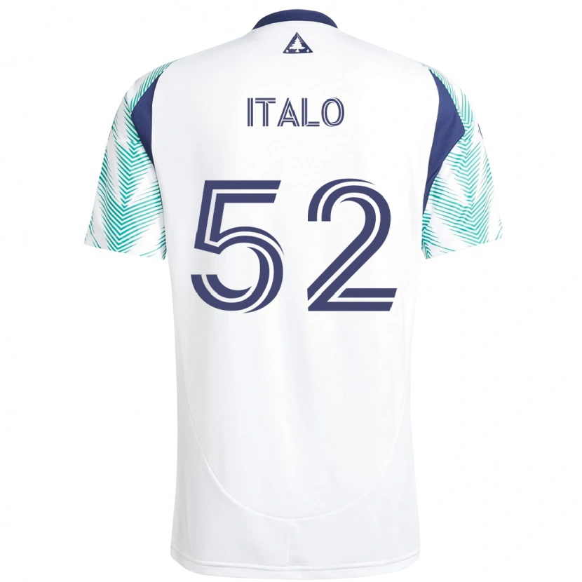 Danxen Uomo Maglia Ítalo #52 Bianco Blu Kit Gara Away 2025/26 Maglietta