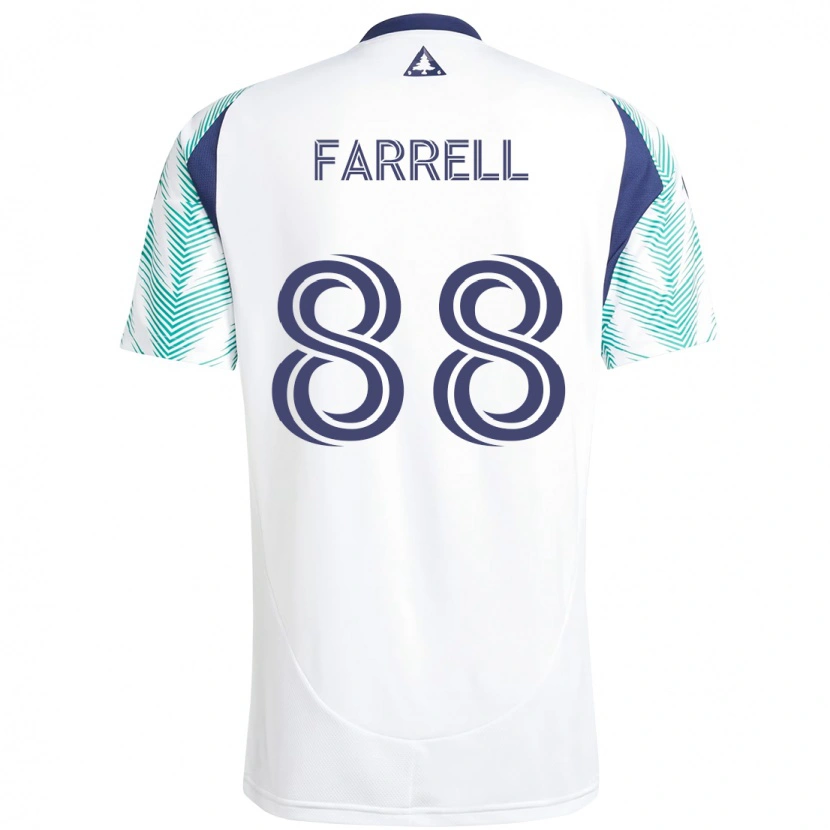 Danxen Uomo Maglia Andrew Farrell #88 Bianco Blu Kit Gara Away 2025/26 Maglietta