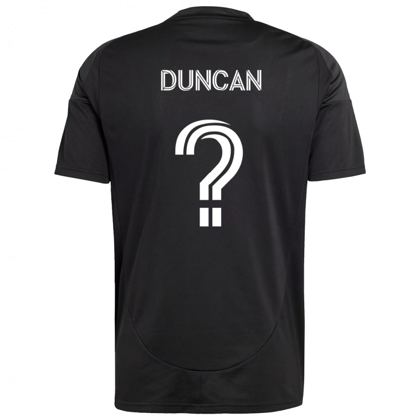 Danxen Uomo Maglia Samuel Duncan #0 Nero Bianco Kit Gara Away 2025/26 Maglietta