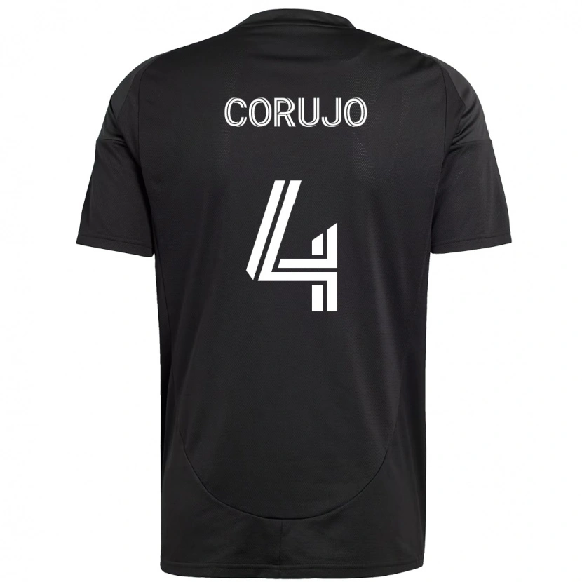 Danxen Uomo Maglia Guzmán Corujo #4 Nero Bianco Kit Gara Away 2025/26 Maglietta