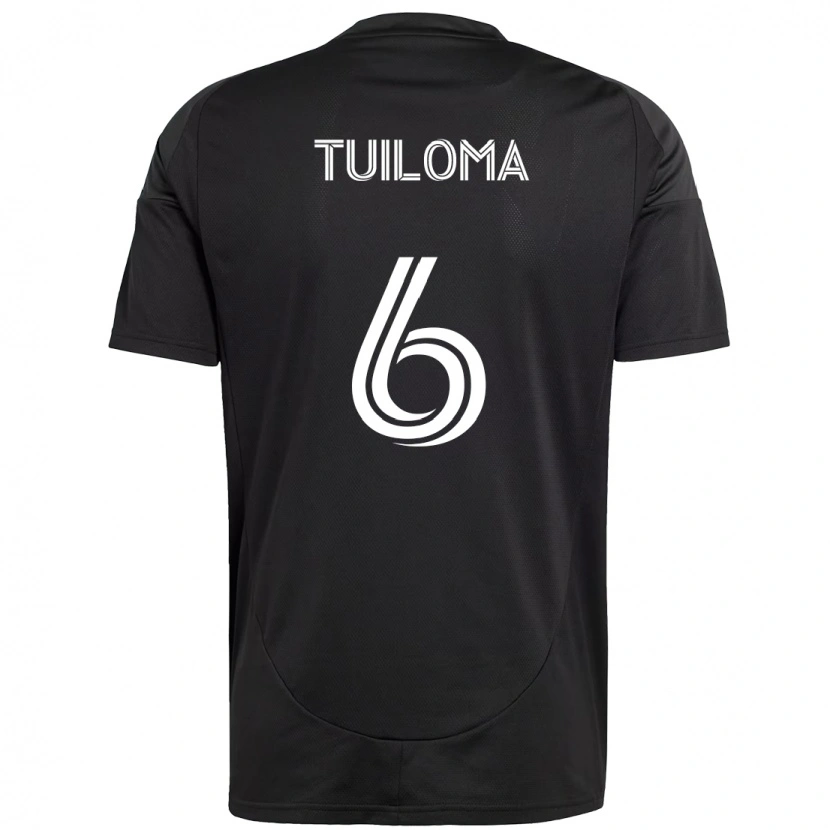 Danxen Uomo Maglia Bill Tuiloma #6 Nero Bianco Kit Gara Away 2025/26 Maglietta