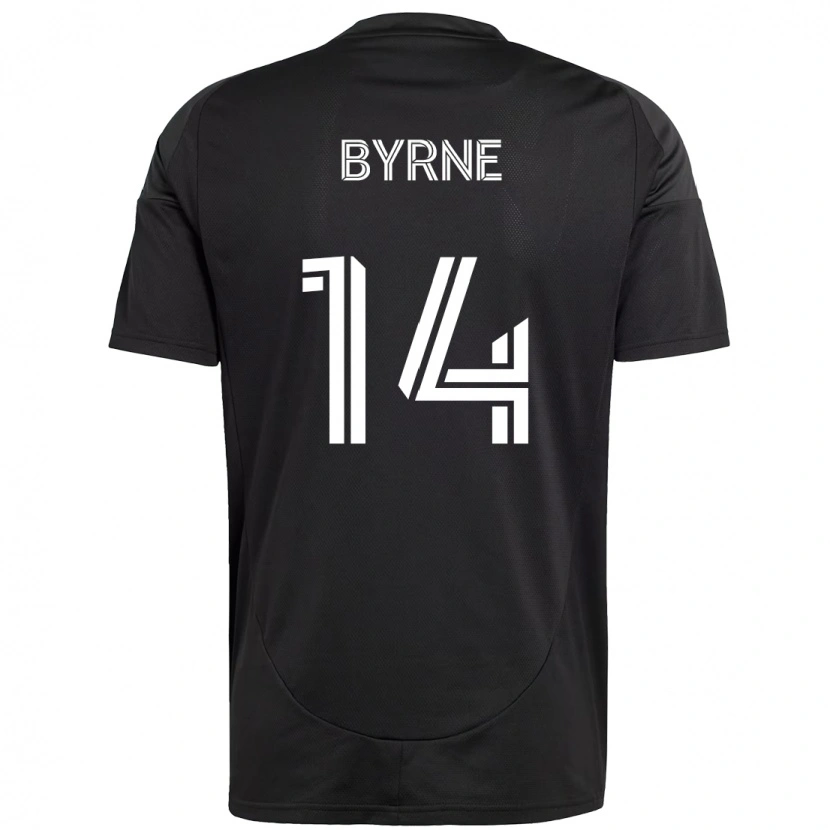 Danxen Uomo Maglia Nathan Byrne #14 Nero Bianco Kit Gara Away 2025/26 Maglietta