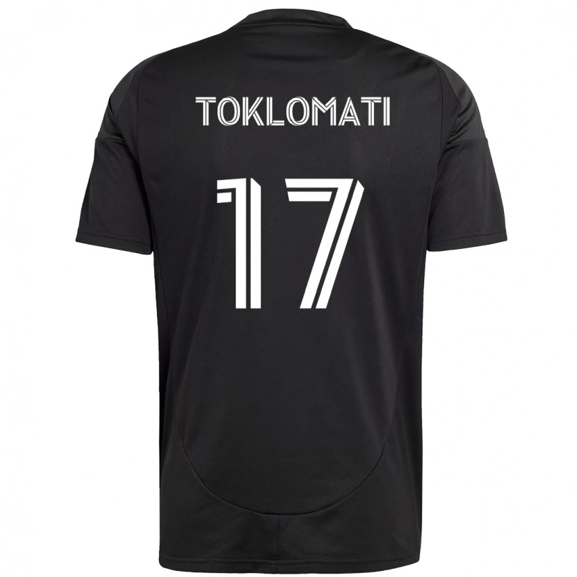 Danxen Uomo Maglia Idan Toklomati #17 Nero Bianco Kit Gara Away 2025/26 Maglietta