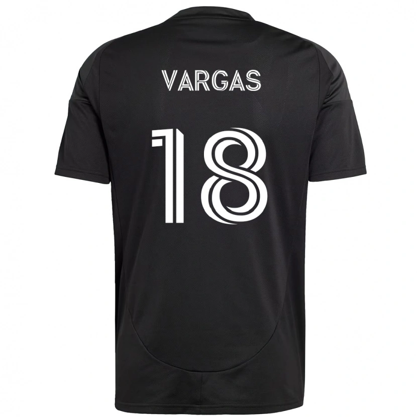 Danxen Uomo Maglia Kerwin Vargas #18 Nero Bianco Kit Gara Away 2025/26 Maglietta