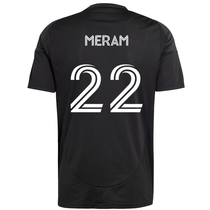Danxen Uomo Maglia Justin Meram #22 Nero Bianco Kit Gara Away 2025/26 Maglietta
