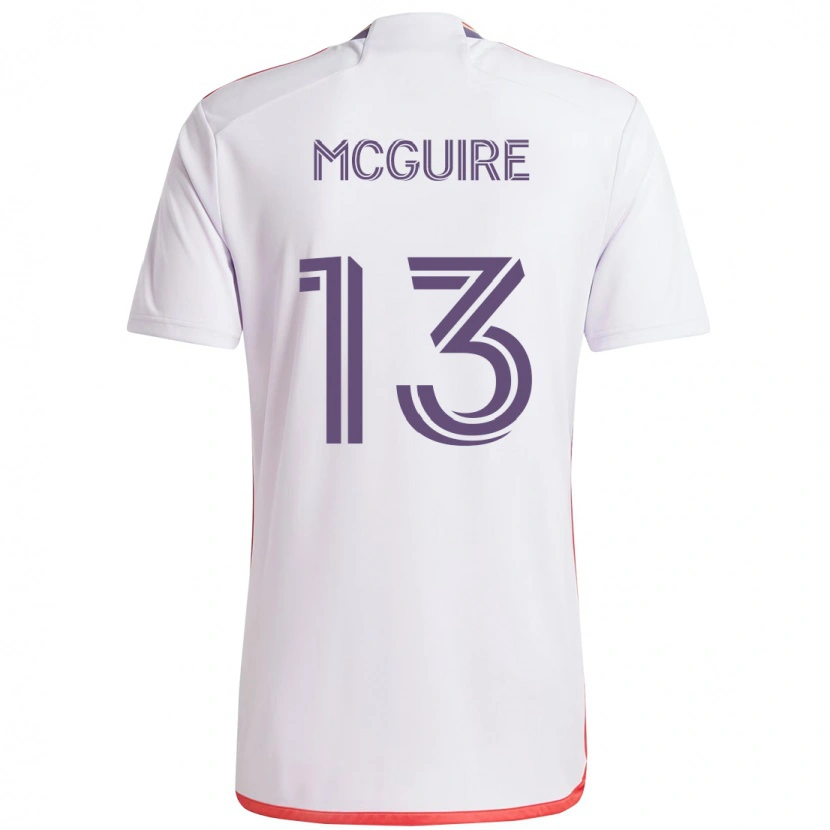 Danxen Uomo Maglia Duncan Mcguire #13 Bianco Viola Kit Gara Away 2025/26 Maglietta