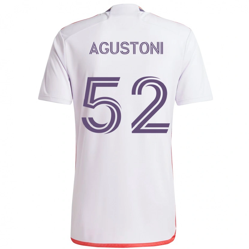 Danxen Uomo Maglia Gonzalo Agustoni #52 Bianco Viola Kit Gara Away 2025/26 Maglietta