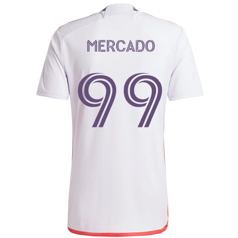 Danxen Uomo Maglia Carlos Mercado #99 Bianco Viola Kit Gara Away 2025/26 Maglietta
