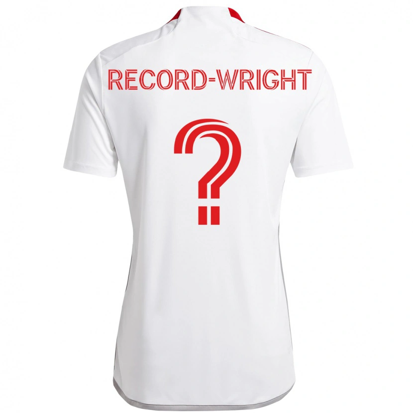 Danxen Uomo Maglia Kemari Record-Wright #0 Bianco Rosso Kit Gara Away 2025/26 Maglietta