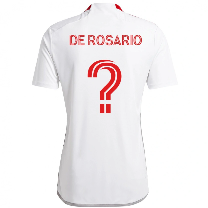Danxen Uomo Maglia Adisa De Rosario #0 Bianco Rosso Kit Gara Away 2025/26 Maglietta