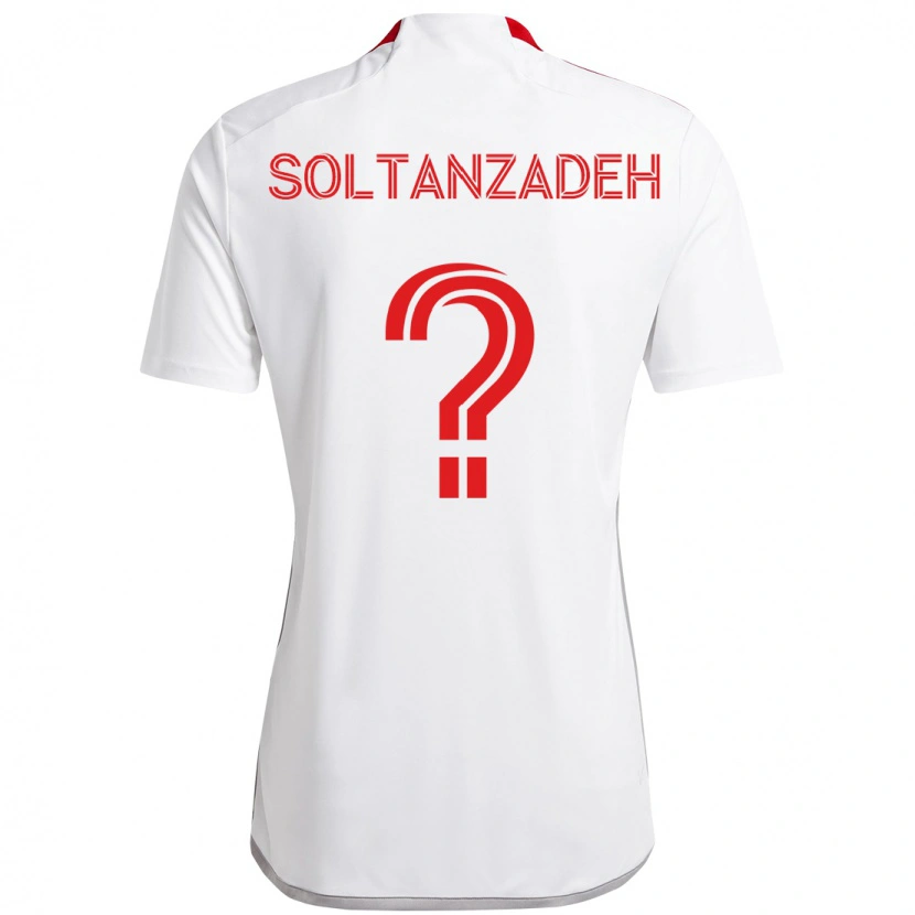 Danxen Uomo Maglia Shayan Soltanzadeh #0 Bianco Rosso Kit Gara Away 2025/26 Maglietta
