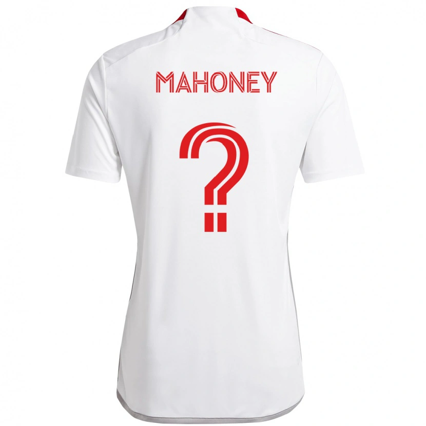 Danxen Uomo Maglia Adrian Mahoney #0 Bianco Rosso Kit Gara Away 2025/26 Maglietta
