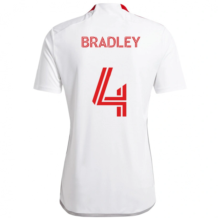 Danxen Uomo Maglia Michael Bradley #4 Bianco Rosso Kit Gara Away 2025/26 Maglietta