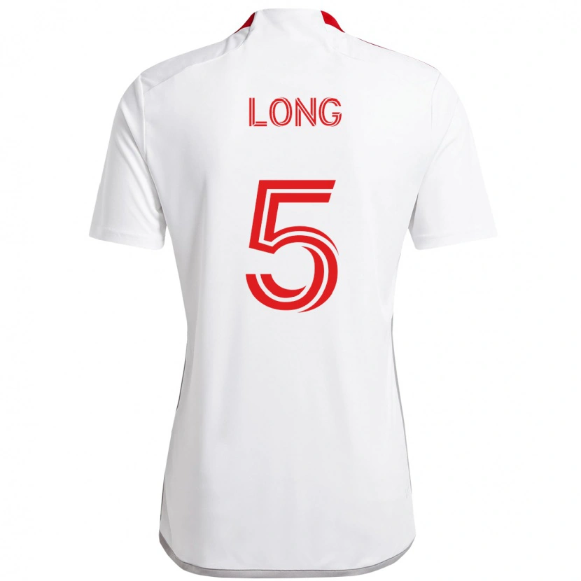 Danxen Uomo Maglia Kevin Long #5 Bianco Rosso Kit Gara Away 2025/26 Maglietta