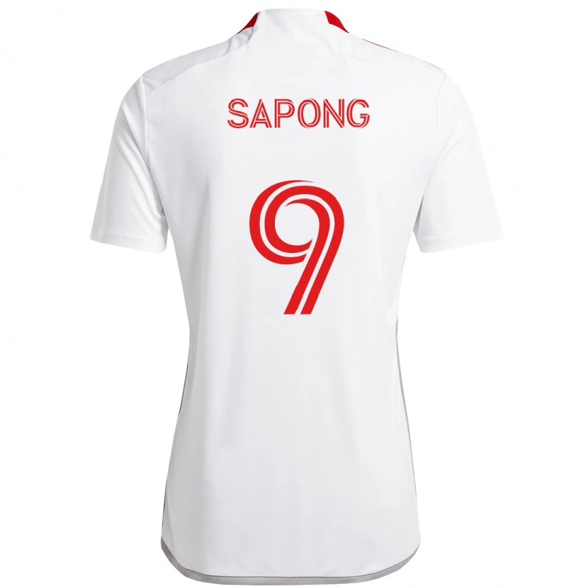 Danxen Uomo Maglia C.j. Sapong #9 Bianco Rosso Kit Gara Away 2025/26 Maglietta