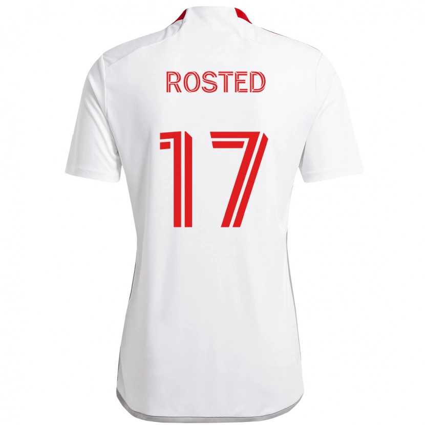 Danxen Uomo Maglia Sigurd Rosted #17 Bianco Rosso Kit Gara Away 2025/26 Maglietta