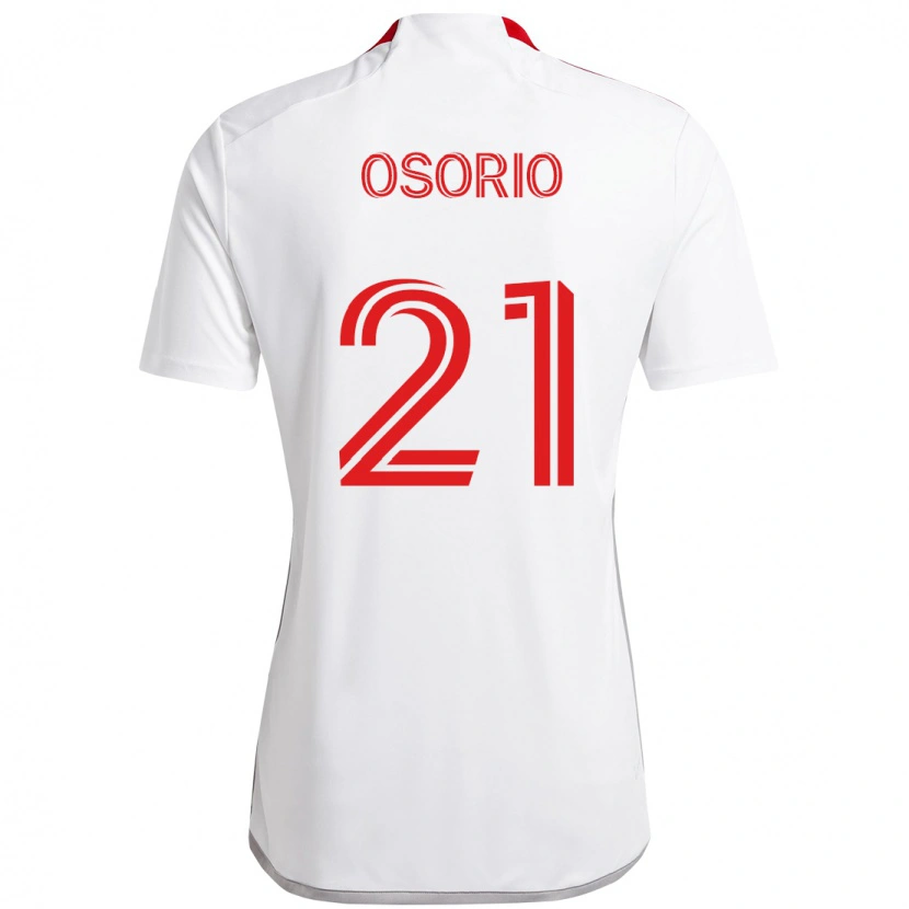 Danxen Uomo Maglia Jonathan Osorio #21 Bianco Rosso Kit Gara Away 2025/26 Maglietta
