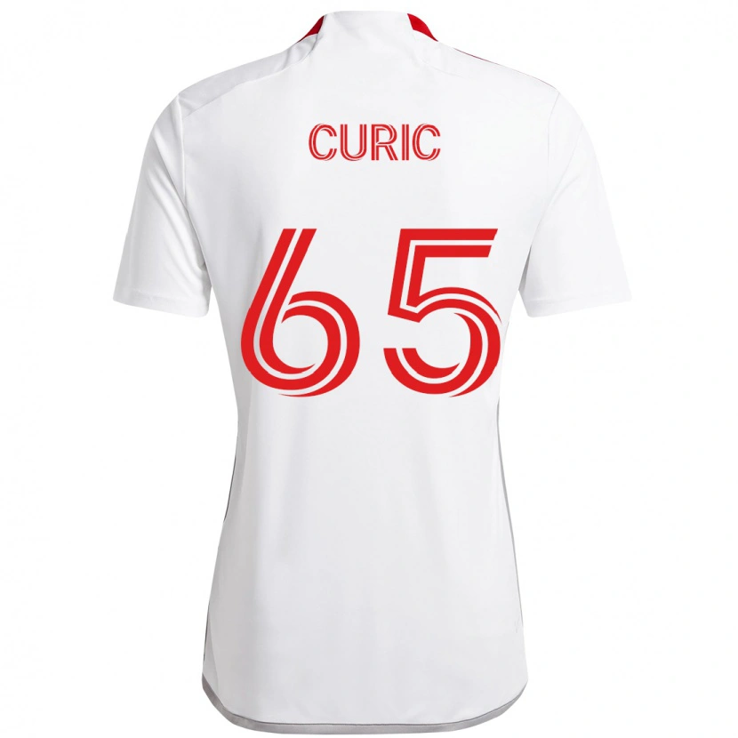 Danxen Uomo Maglia Antony Curic #65 Bianco Rosso Kit Gara Away 2025/26 Maglietta