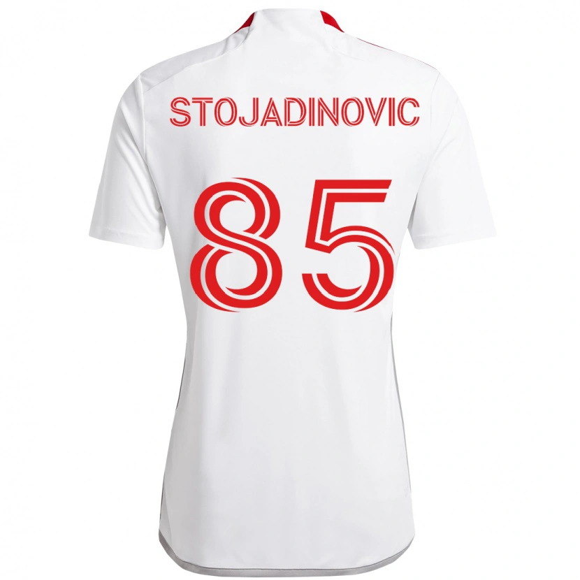 Danxen Uomo Maglia Marko Stojadinovic #85 Bianco Rosso Kit Gara Away 2025/26 Maglietta