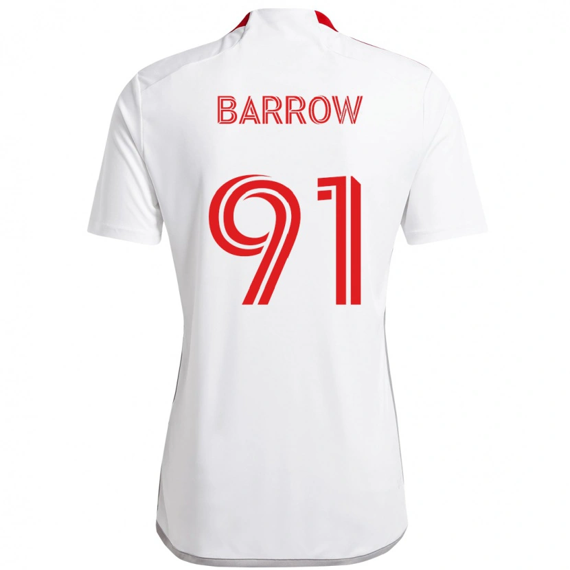 Danxen Uomo Maglia Dékwon Barrow #91 Bianco Rosso Kit Gara Away 2025/26 Maglietta