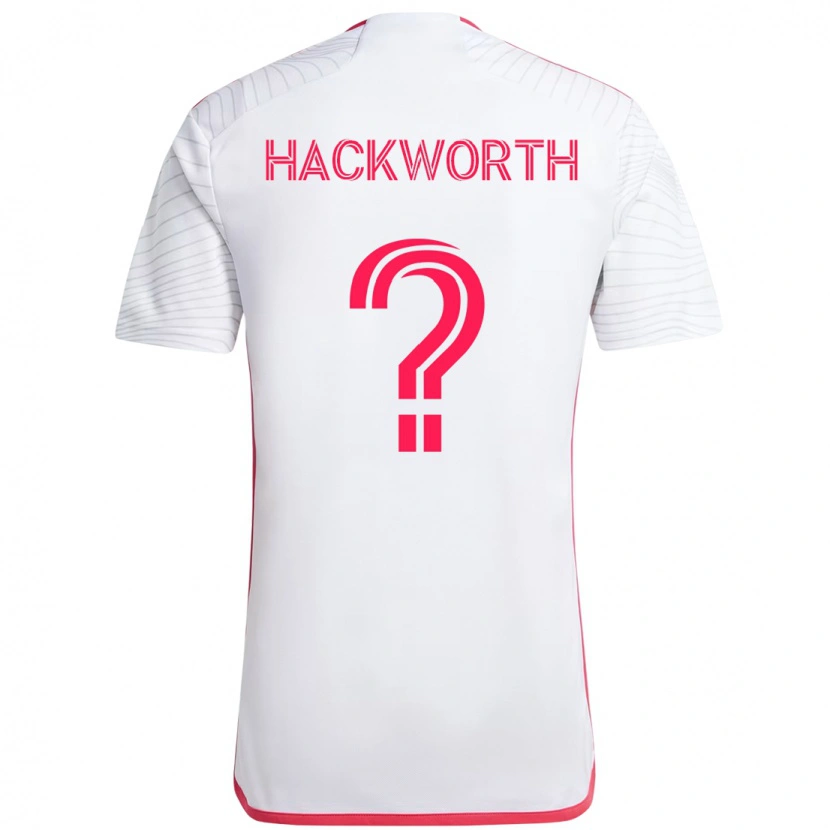 Danxen Uomo Maglia Larsen Hackworth #0 Bianco Magenta Kit Gara Away 2025/26 Maglietta