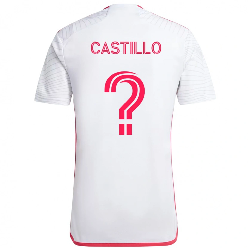 Danxen Uomo Maglia Jayson Castillo #0 Bianco Magenta Kit Gara Away 2025/26 Maglietta