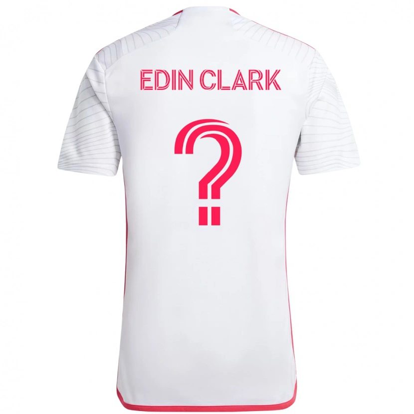 Danxen Uomo Maglia Edin Clark #0 Bianco Magenta Kit Gara Away 2025/26 Maglietta