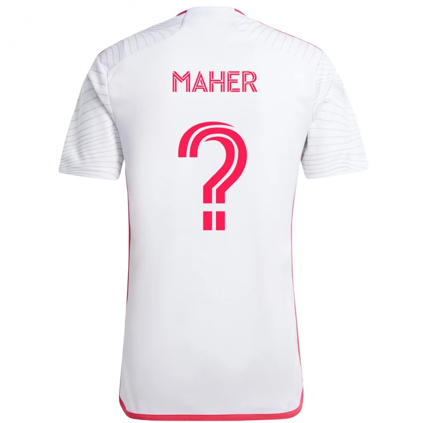 Danxen Uomo Maglia Josh Maher #0 Bianco Magenta Kit Gara Away 2025/26 Maglietta
