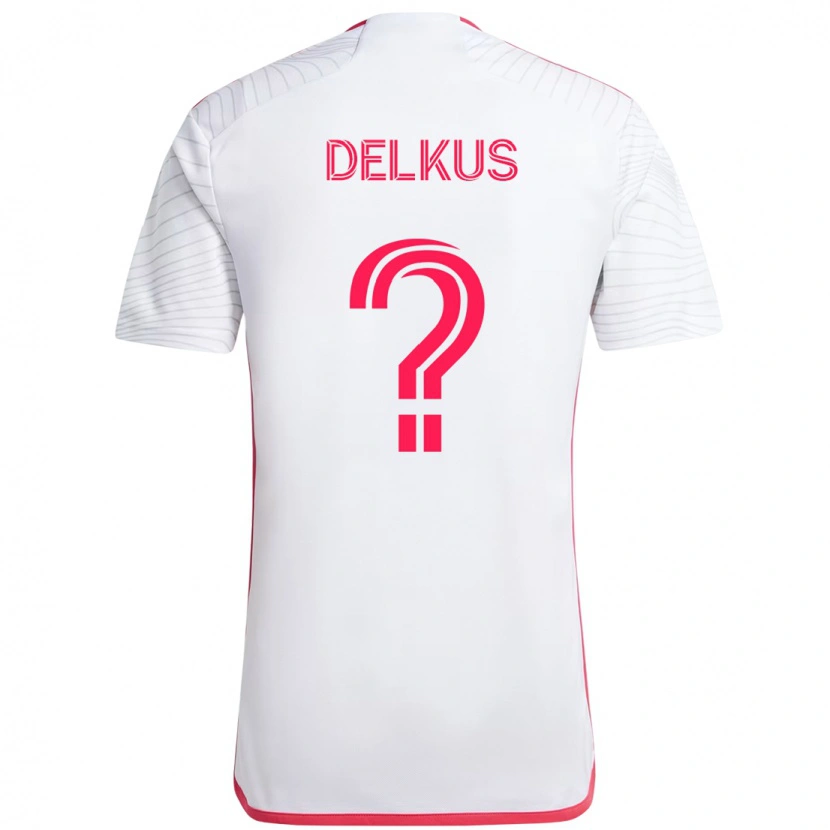 Danxen Uomo Maglia Jackson Delkus #0 Bianco Magenta Kit Gara Away 2025/26 Maglietta