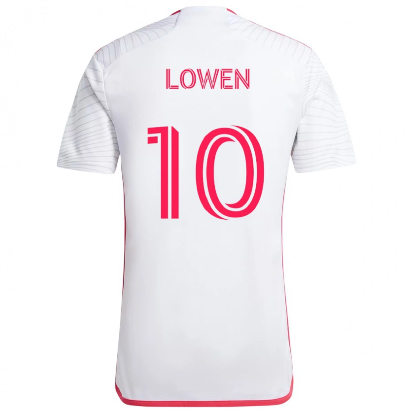 Danxen Uomo Maglia Eduard Löwen #10 Bianco Magenta Kit Gara Away 2025/26 Maglietta
