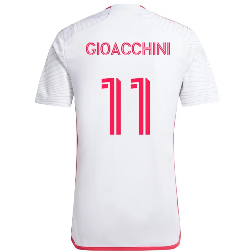 Danxen Uomo Maglia Nicholas Gioacchini #11 Bianco Magenta Kit Gara Away 2025/26 Maglietta