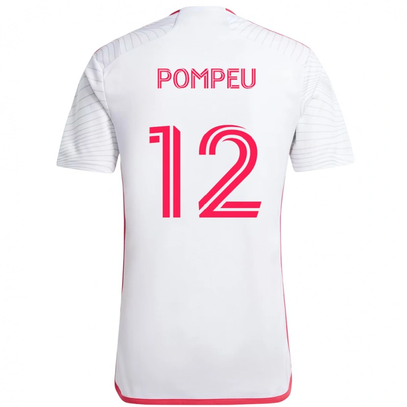 Danxen Uomo Maglia Célio Pompeu #12 Bianco Magenta Kit Gara Away 2025/26 Maglietta