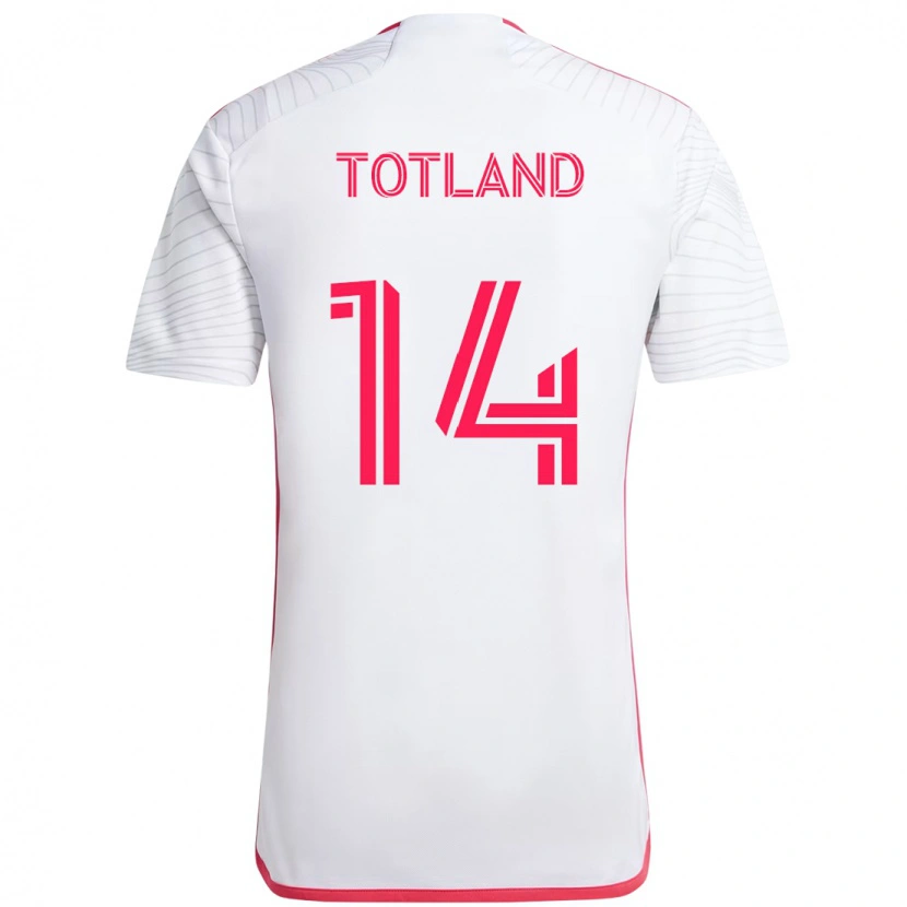 Danxen Uomo Maglia Tomas Totland #14 Bianco Magenta Kit Gara Away 2025/26 Maglietta