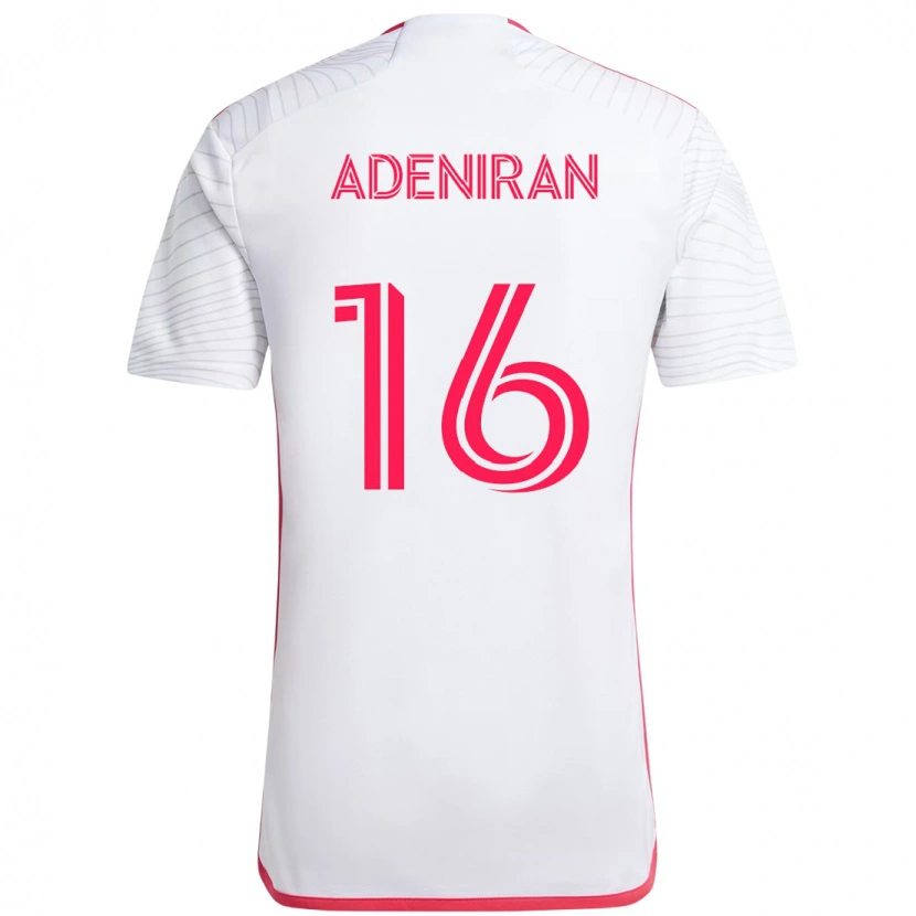 Danxen Uomo Maglia Samuel Adeniran #16 Bianco Magenta Kit Gara Away 2025/26 Maglietta