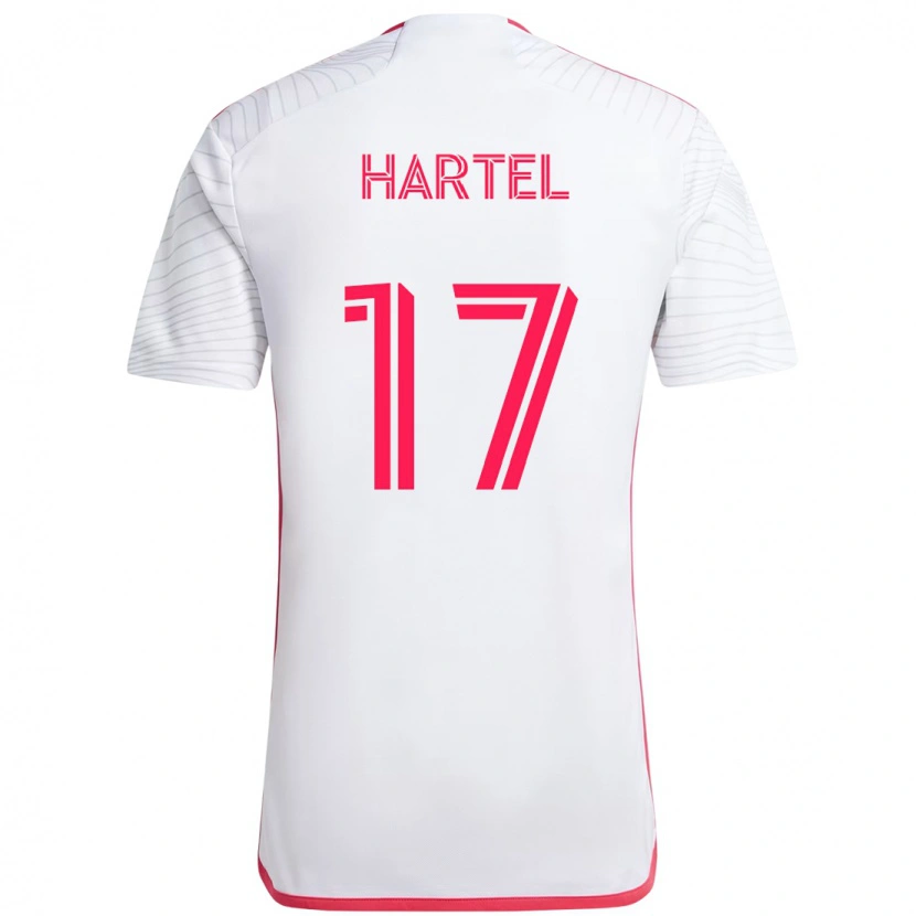 Danxen Uomo Maglia Marcel Hartel #17 Bianco Magenta Kit Gara Away 2025/26 Maglietta