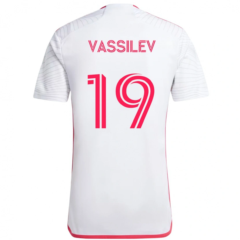 Danxen Uomo Maglia Indiana Vassilev #19 Bianco Magenta Kit Gara Away 2025/26 Maglietta