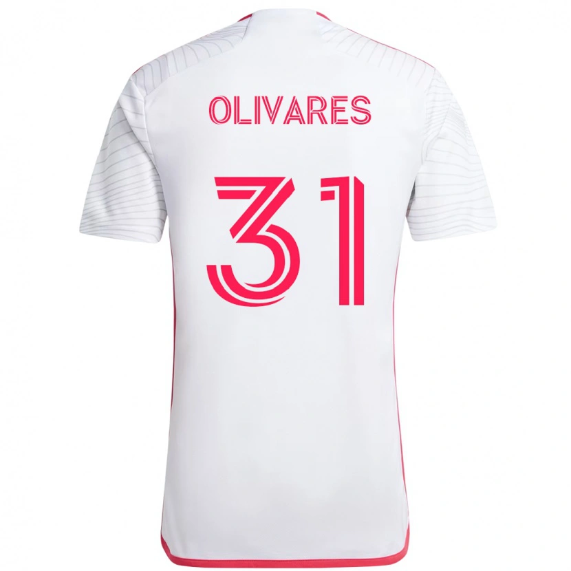 Danxen Uomo Maglia Christian Olivares #31 Bianco Magenta Kit Gara Away 2025/26 Maglietta