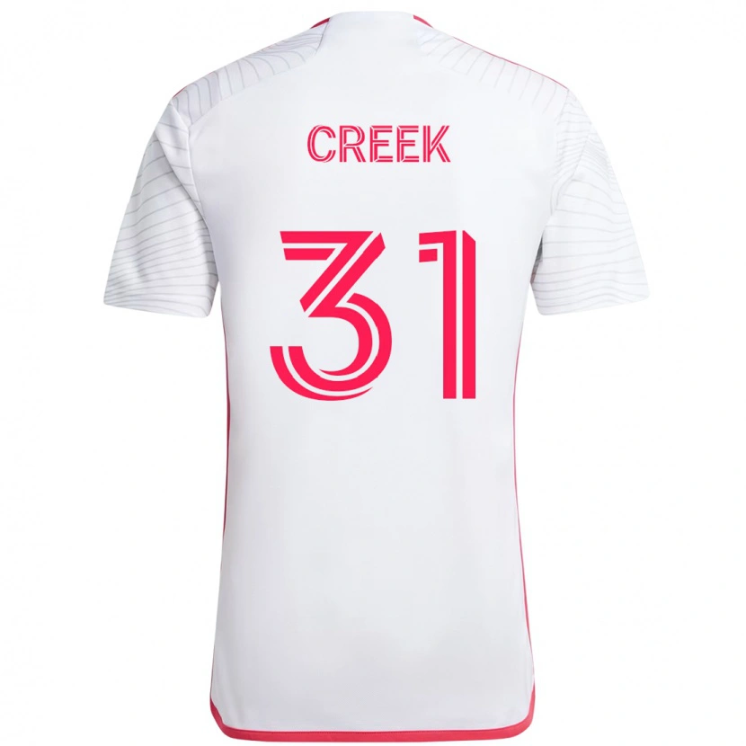 Danxen Uomo Maglia Michael Creek #31 Bianco Magenta Kit Gara Away 2025/26 Maglietta