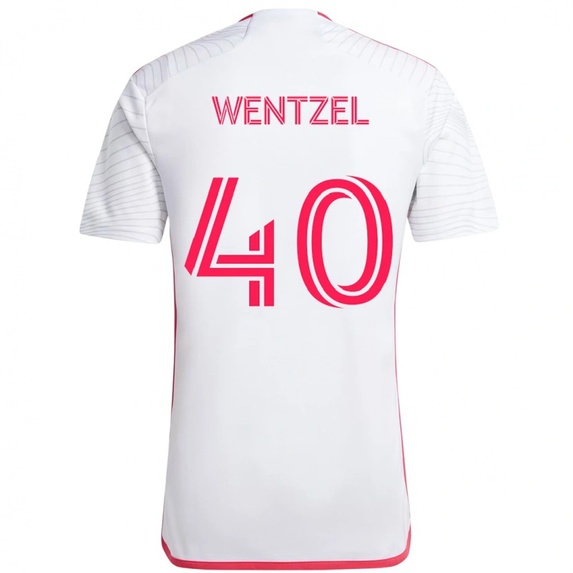 Danxen Uomo Maglia Michael Wentzel #40 Bianco Magenta Kit Gara Away 2025/26 Maglietta