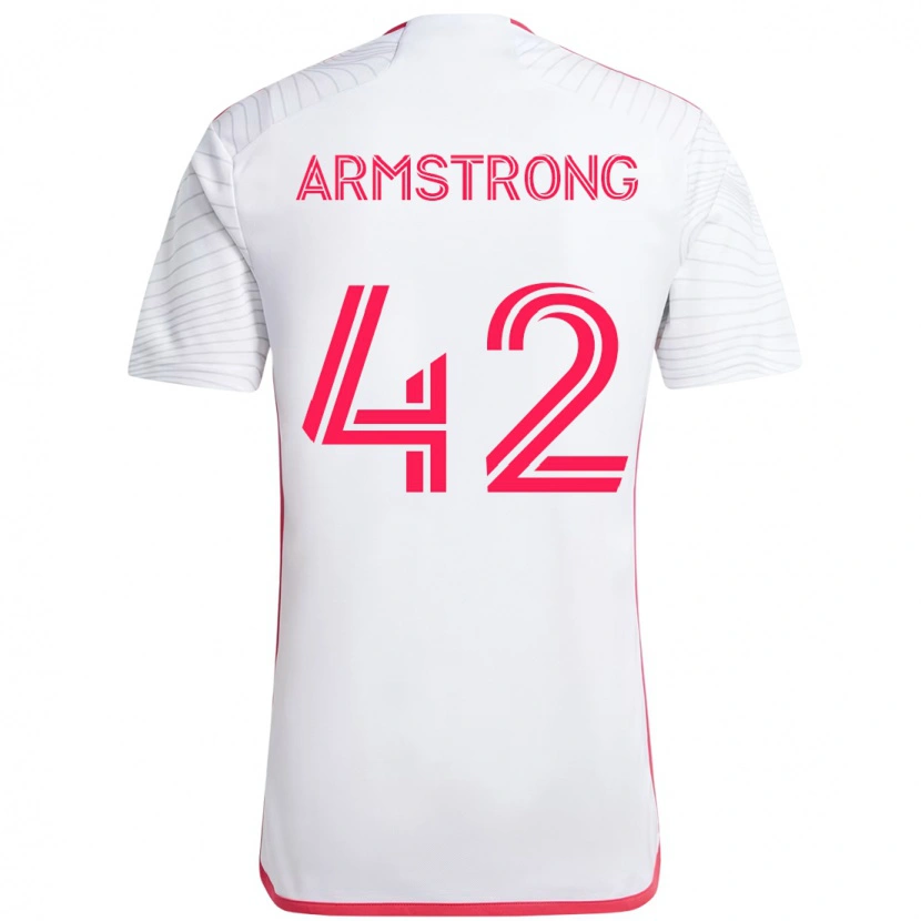 Danxen Uomo Maglia Ezra Armstrong #42 Bianco Magenta Kit Gara Away 2025/26 Maglietta