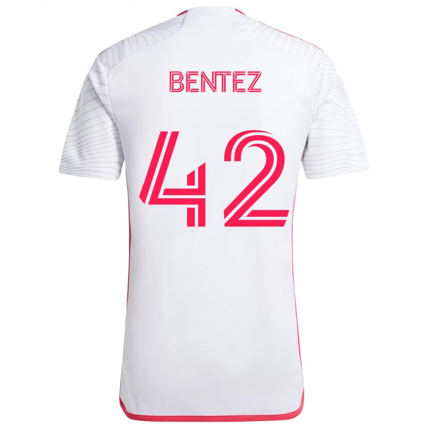 Danxen Uomo Maglia Óscar Benítez #42 Bianco Magenta Kit Gara Away 2025/26 Maglietta