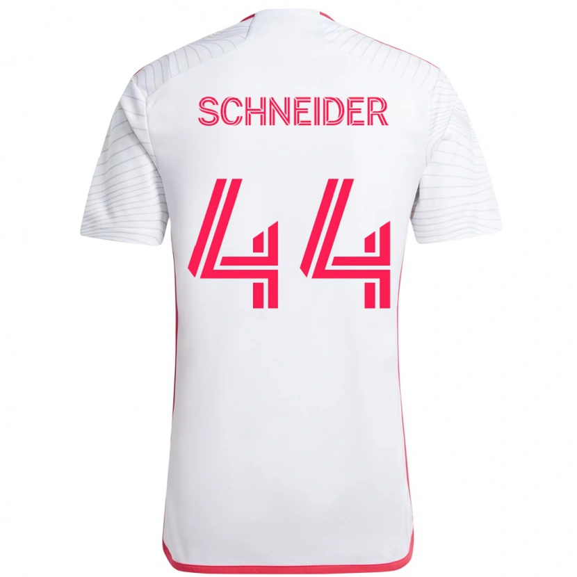 Danxen Uomo Maglia Max Schneider #44 Bianco Magenta Kit Gara Away 2025/26 Maglietta